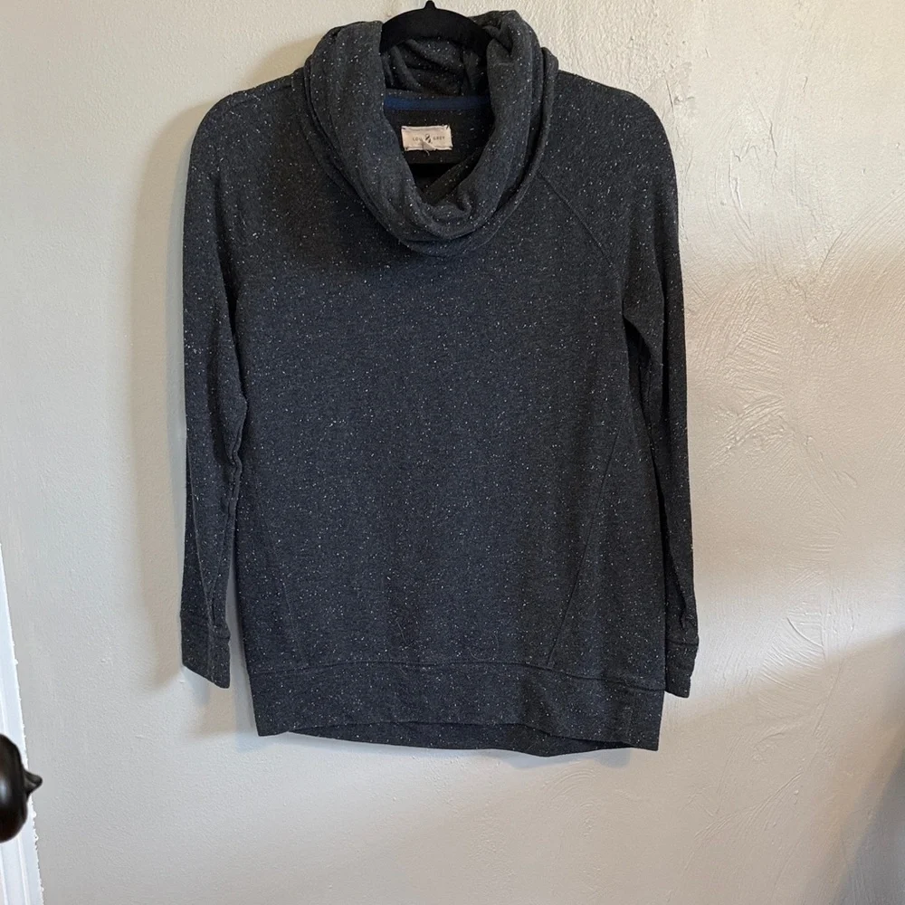 LOU & GREY speckled grey pull over cowl neck top